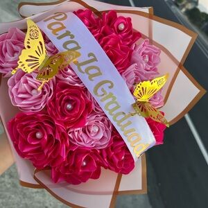 Pink and Red Floral Graduation Bouquet